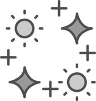 Sparkles Line Filled Greyscale Icon Design vector
