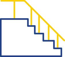 escalera línea dos color icono diseño vector