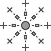 Firework Line Filled Greyscale Icon Design vector