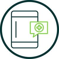 OnLine Circle Multi Circle Medical Help Line Circle Icon Design vector