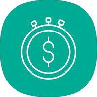 Time Is Money Line Curve Icon Design vector