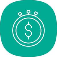 Time Is Money Line Curve Icon Design vector