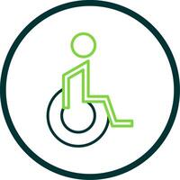 Handicaped Patient Line Circle Icon Design vector