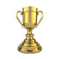 3d golden trophy cup isolated on transparent background png