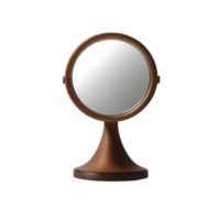 Wooden small hand mirror isolated on transparent background png