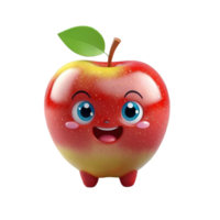 Cute apple isolated on transparent background png