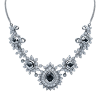 magnifique coûteux noir diamant Collier isolé sur transparent Contexte png