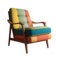 Realistic multicolour armchair isolated on transparent background png