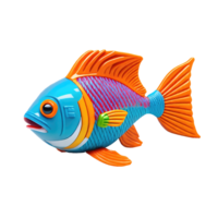 vistoso juguete pescado aislado en transparente antecedentes png