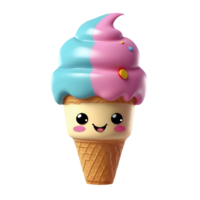 Cute adorable ice cream isolated on transparent background png