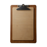 Empty wooden clipboard isolated on transparent background png