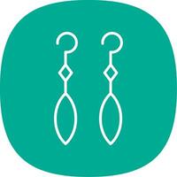 Earring Line Curve Icon Design vector