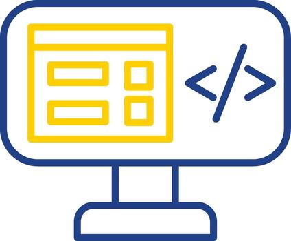 programa codificación línea dos color icono diseño vector