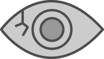 globo ocular línea lleno escala de grises icono diseño vector
