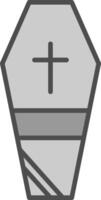 Coffin Line Filled Greyscale Icon Design vector