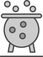 Cauldron Line Filled Greyscale Icon Design vector