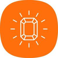 Gem Line Curve Icon Design vector