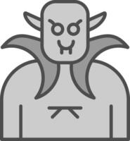 Vampire Line Filled Greyscale Icon Design vector