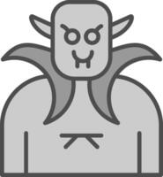 vampiro línea lleno escala de grises icono diseño vector