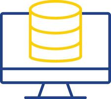 OnLine Two Colour Multi Circle Database Line Two Colour Icon Design vector
