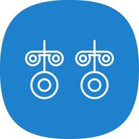 Stud Earrings Line Curve Icon Design vector