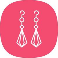 Earrings Line Curve Icon Design vector