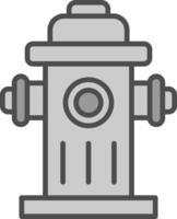 Fire Hydrant Line Filled Greyscale Icon Design vector