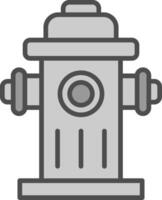 Fire Hydrant Line Filled Greyscale Icon Design vector