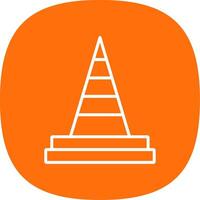 Traffic Cone Line Curve Icon Design vector