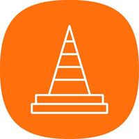 Traffic Cone Line Curve Icon Design vector