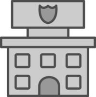 policía estación línea lleno escala de grises icono diseño vector