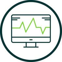 System Monitoring Line Circle Icon Design vector