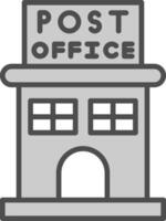 Post Office Line Filled Greyscale Icon Design vector