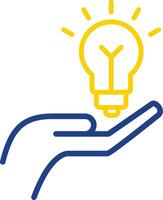 Idea Hand Line Two Colour Icon Design vector