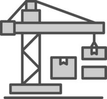 Crane Line Filled Greyscale Icon Design vector