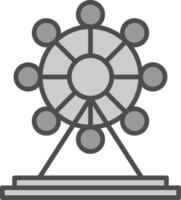 Ferris Wheel Line Filled Greyscale Icon Design vector