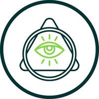 Eye Of Providence Line Circle Icon Design vector
