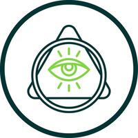 Eye Of Providence Line Circle Icon Design vector