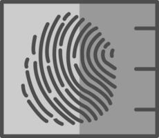 Fingerprint Line Filled Greyscale Icon Design vector