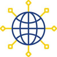 Global Connect Line Two Colour Icon Design vector