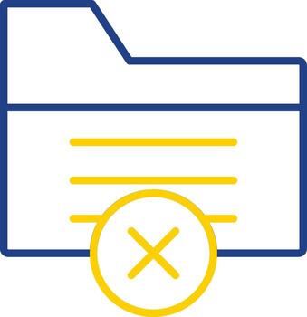 Delete File Line Two Colour Icon Design vector
