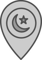 Flag Line Filled Greyscale Icon Design vector
