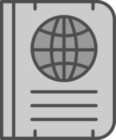 Passport Line Filled Greyscale Icon Design vector