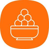 Laddu Line Curve Icon Design vector