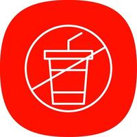 No Drink Line Curve Icon Design vector