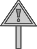 Alert Line Filled Greyscale Icon Design vector