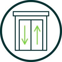 Elevator Line Circle Icon Design vector
