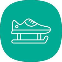 Skate Shoes Line Curve Icon Design vector