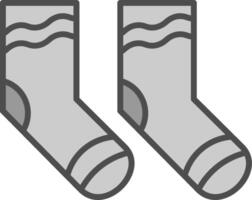 calcetines línea lleno escala de grises icono diseño vector