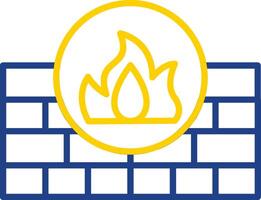 Firewall Line Two Colour Icon Design vector
